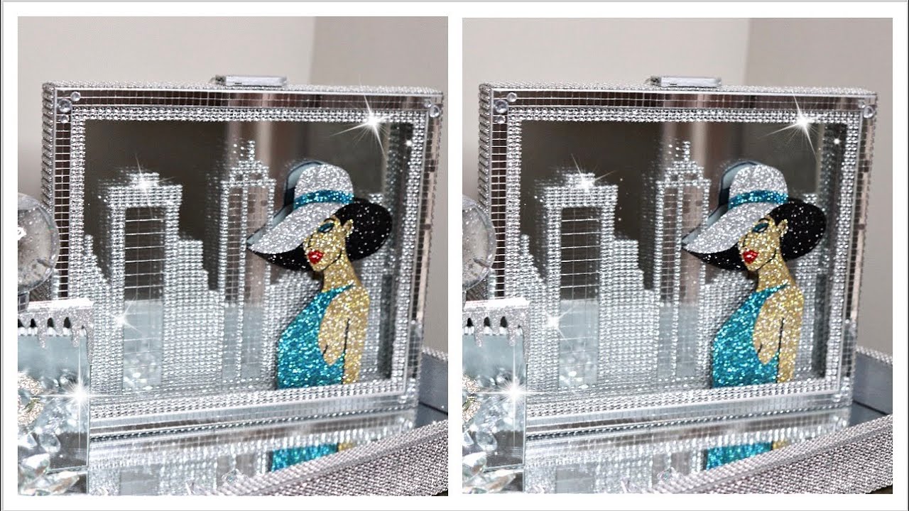 SHE MADE THIS BEAUTIFUL GLAM WALL DECOR USING FRAMES FROM DOLLAR TREE