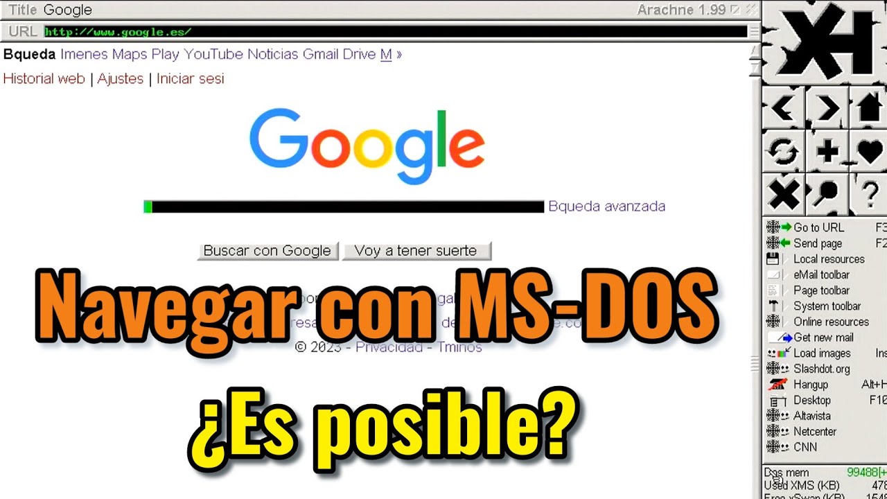 ¿Es posible navegar por Internet con MS-DOS en 2023? Configurar ethernet, mTCP y navegador Arachne.