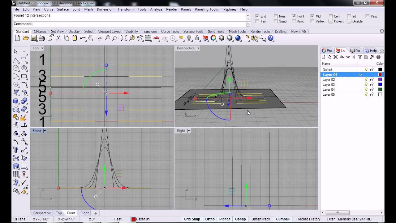 76 - Rhino - Point Editing   Control Points on Curve 2