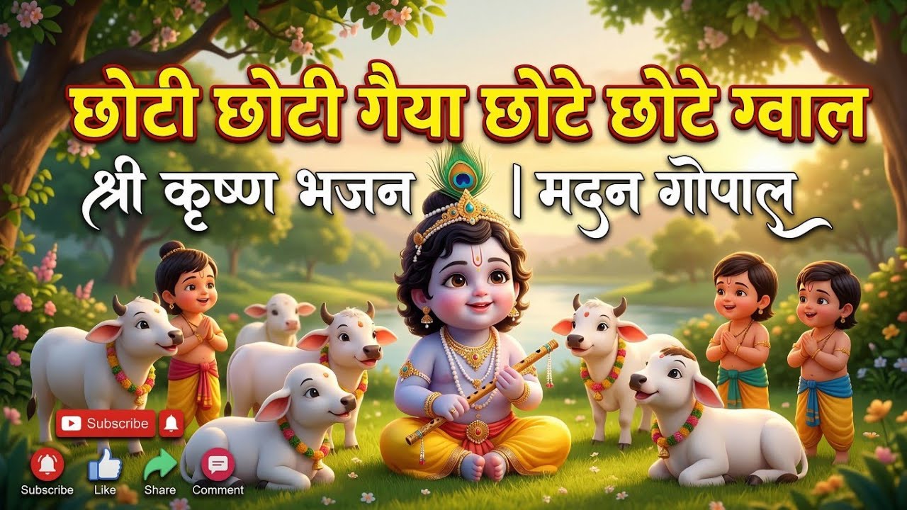 छोटी छोटी गैया छोटे छोटे ग्वाल | Cute Krishna Bhajan |
