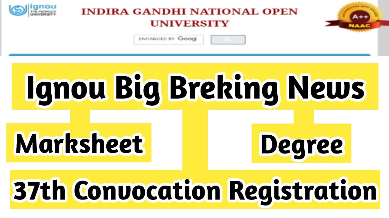 Ignou Big Breking News 37th Convocation Details | Mister Ignou #ignou #degree #convocation