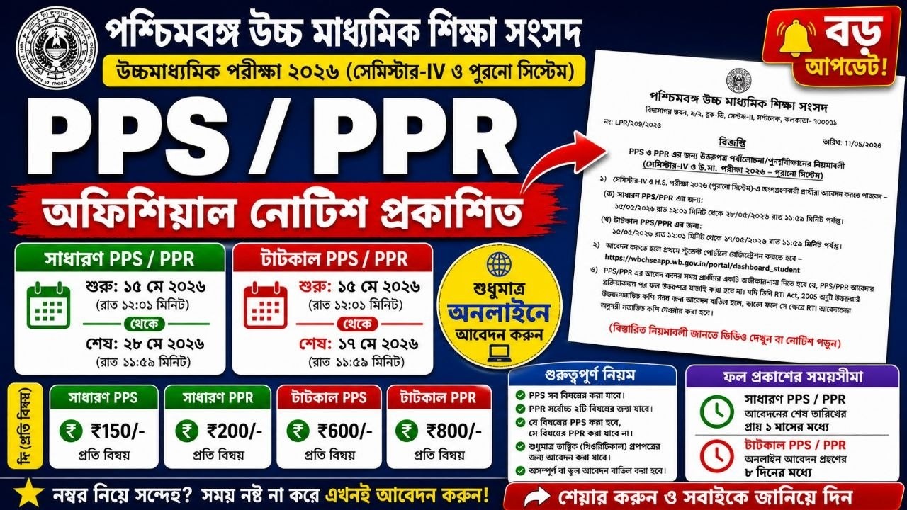 উচ্চমাধ্যমিক hs নম্বর বাড়বে |hs result 2026 pps ppr| pps ppr hs result 2026 date| hs exam 2026 news