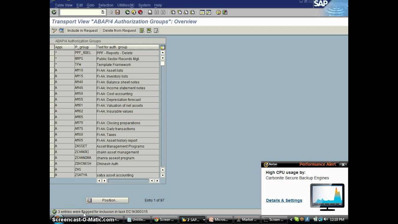 SAP Training for SAP Transports  Table Entries