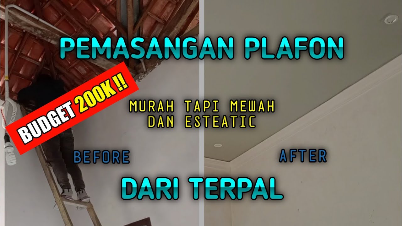PEMASANGAN PLAFON KAMAR DARI TERPAL/PLASTIK!! KAMAR JADI ESTETIC!!