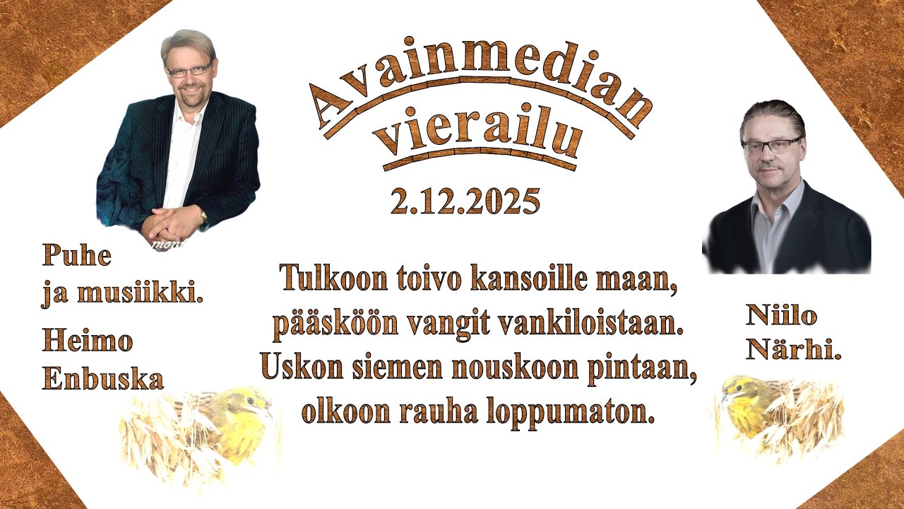Avainmedian vierailu 2.12.2025. Heimo Embuska ja Niilo Närhi