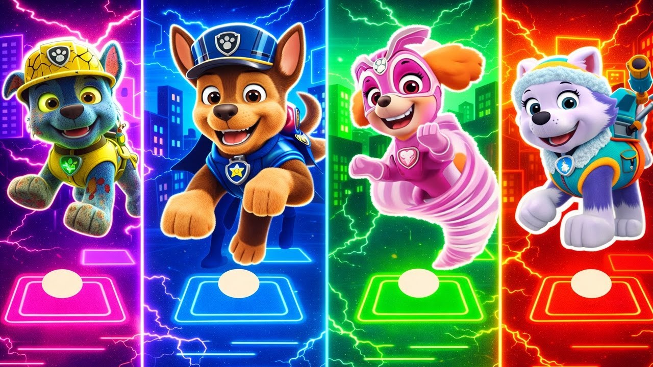 PAW Patrol ВСЕ персонажи 🆚 Coffin Dance Remix 🎶 Tiles Hop EDM Rush 101