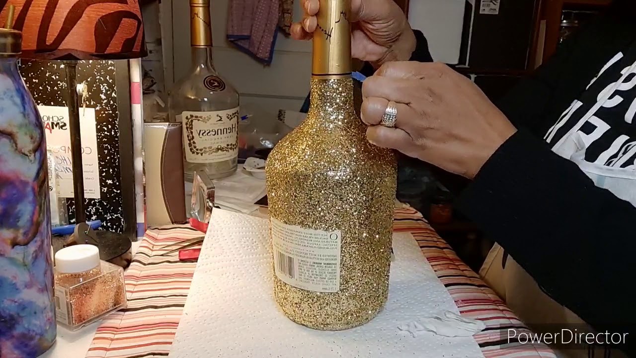 DIY ✂️Glitter and Glam Liquor bottles🍾
