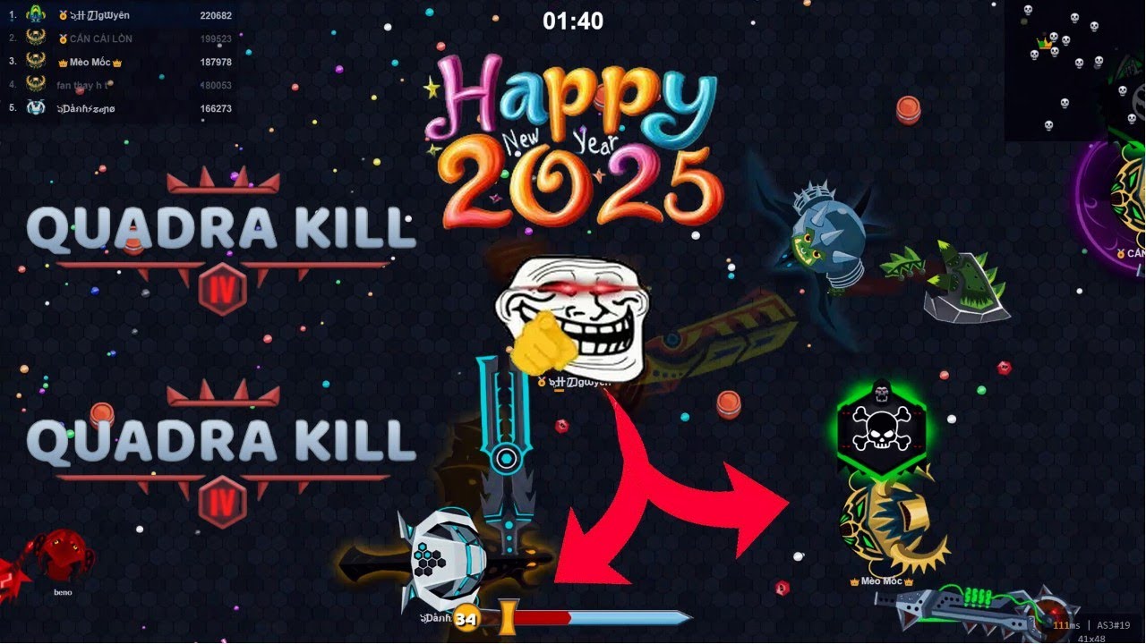 EvoWars.io | 2 Quadra kill liên tiếp cho năm mới, special moment