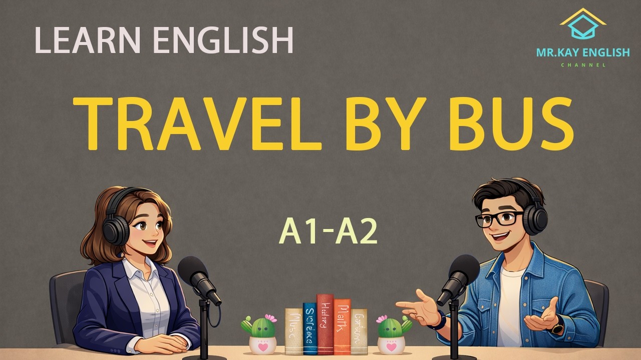 Learn Englis At the bus stop  on the bus | Learn to speak English every day
