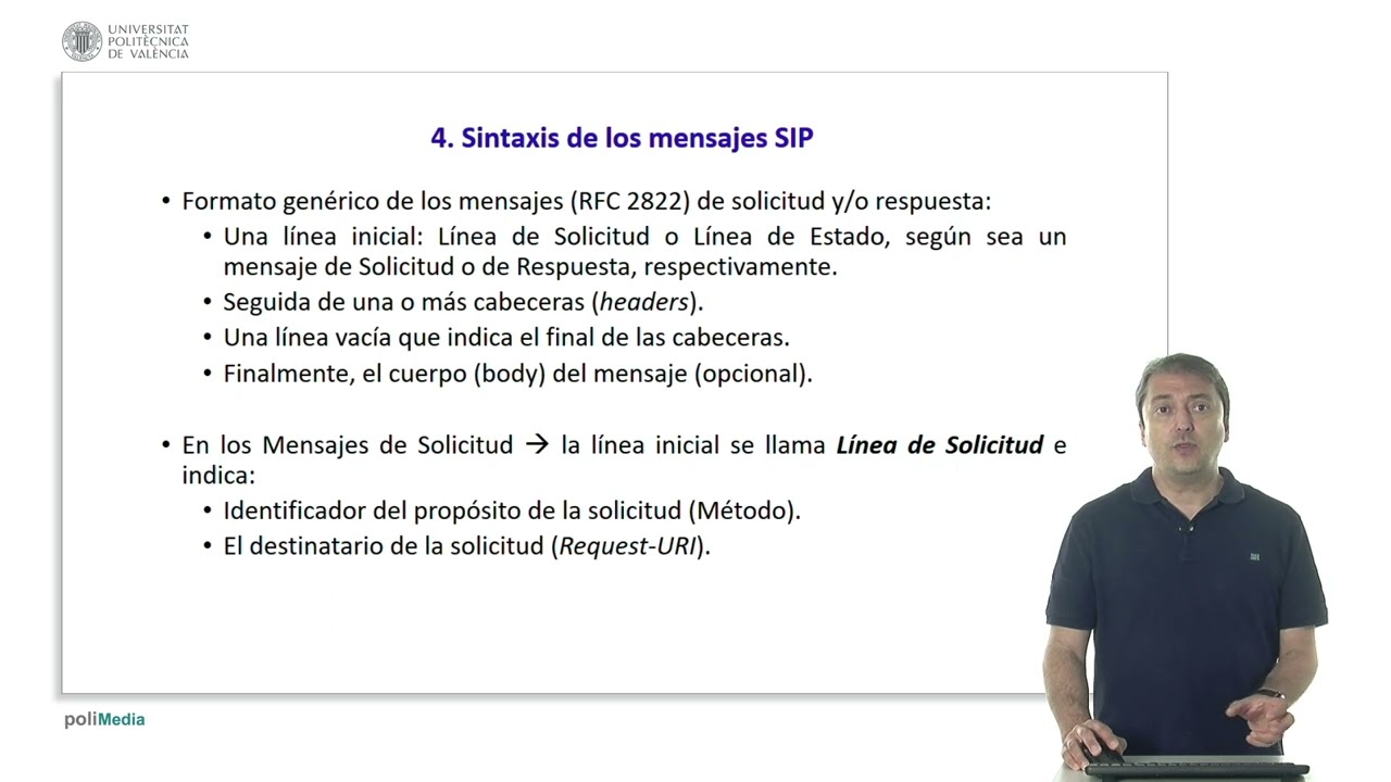 Mensajes del protocolo SIP |  | UPV