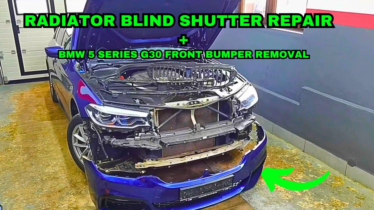 Ремонт жалюзи радиатора BMW 5 серии G30/Снятие переднего бампера. Пошаговое видеоруководство!