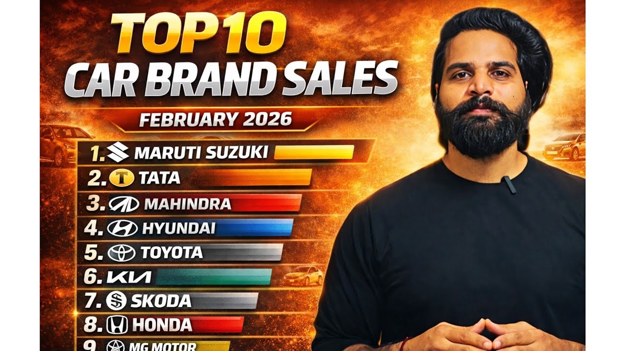Top 10 Car Brands Sales in February 2026 🔥 | Maruti vs Tata vs Mahindra | India Car Sales Report 