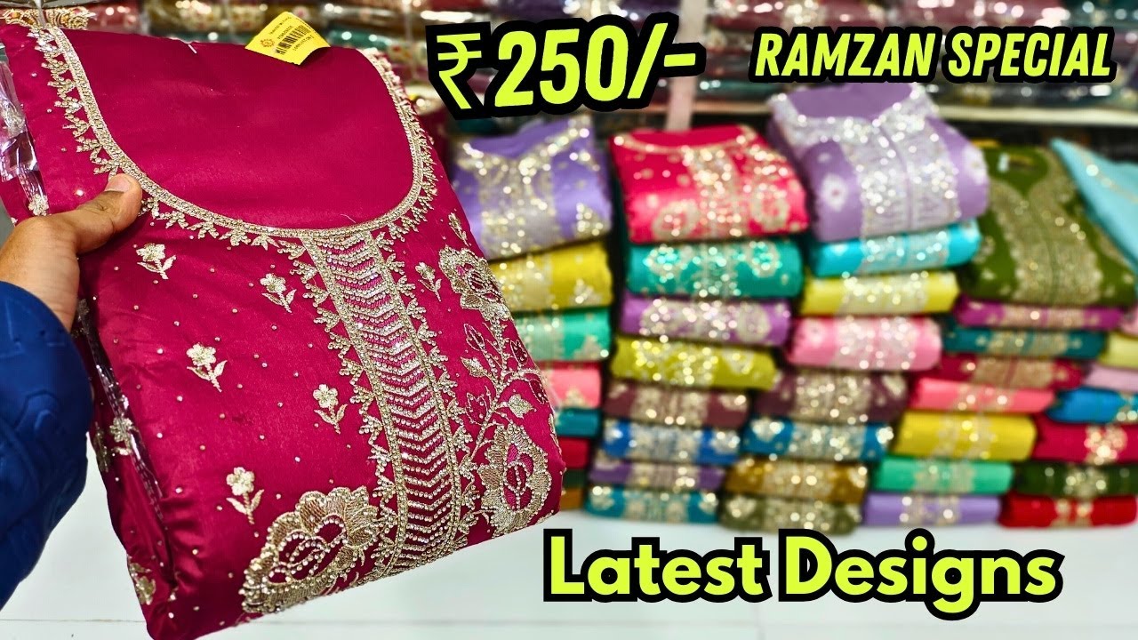 Ramzan Special🌙 Wholesale Dress Materials Fancy Work Suits Pakistani Cotton Suits