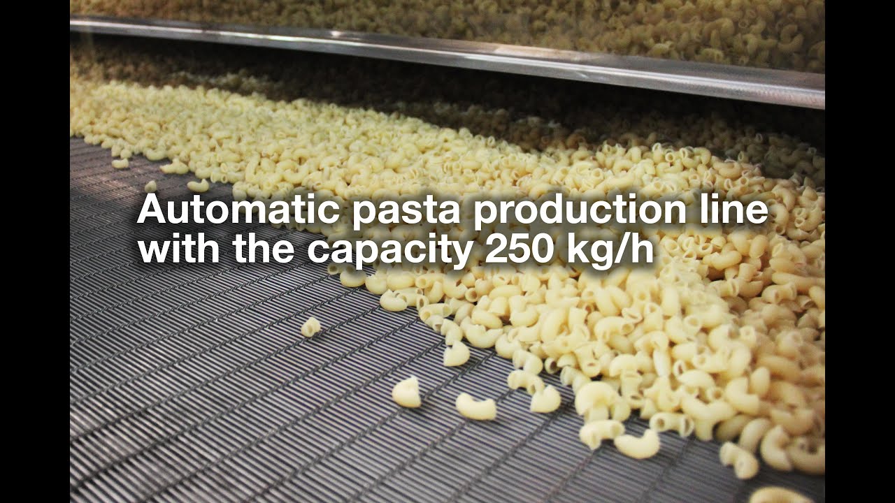 Automatic pasta production line with the capacity 250 kg/h