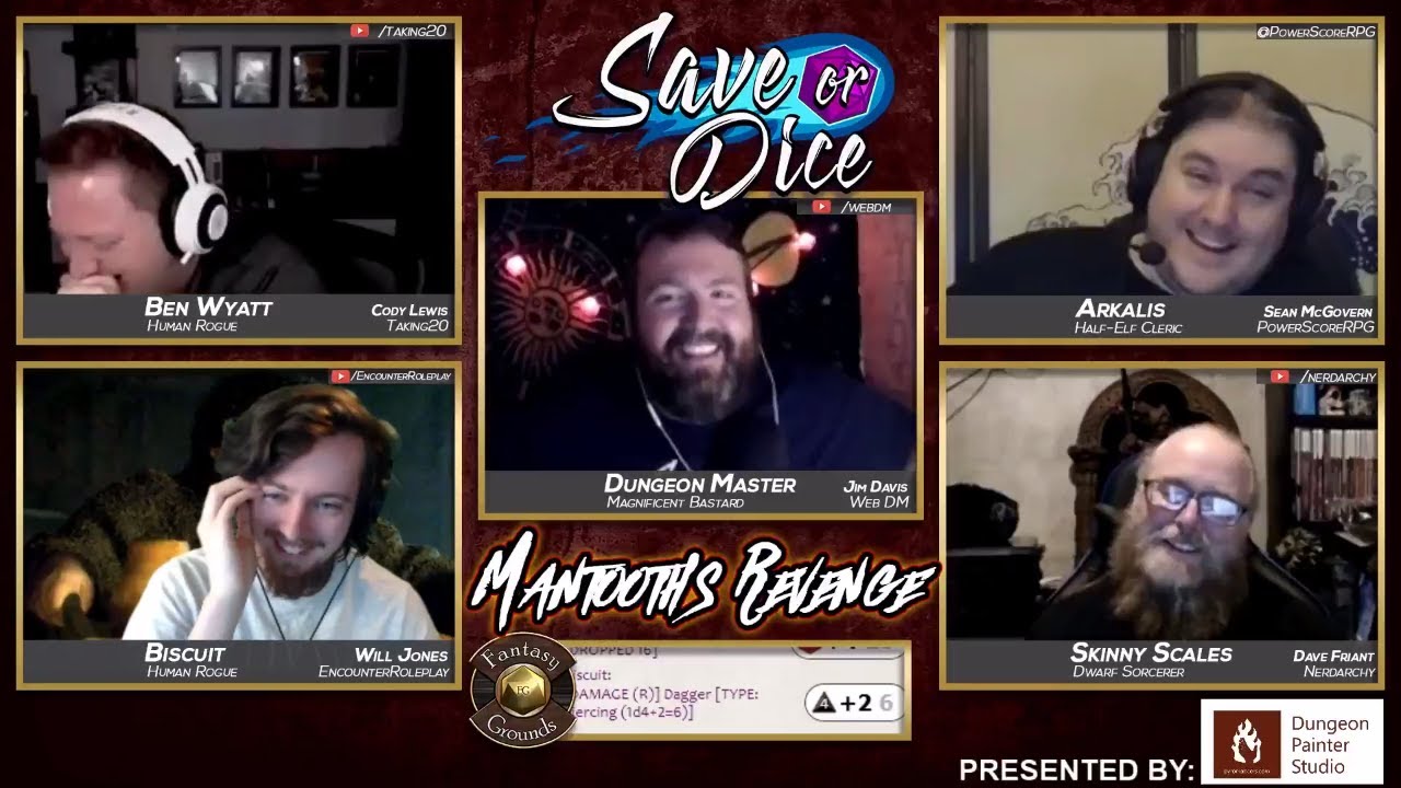Save or Dice: One Shot Special! Mantooth's Revenge!! Dungeons and Dragons Liveplay