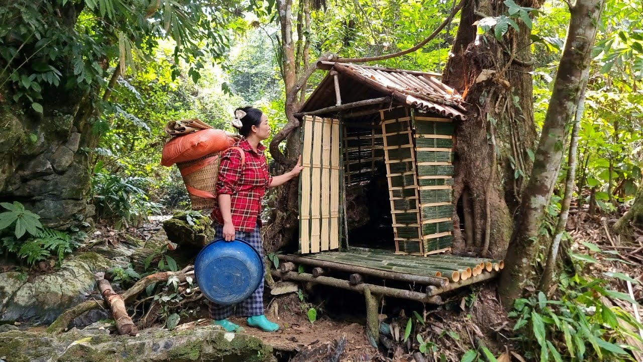 14 days to rebuild a long-abandoned bamboo house - and construct a new bamboo house.