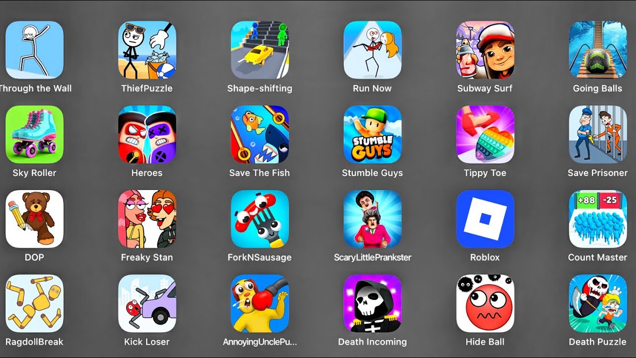 Roblox, Grimace Monster Scary Survival, Poppy Playtime 4, Thief Puzzle, Scary Little Prankster