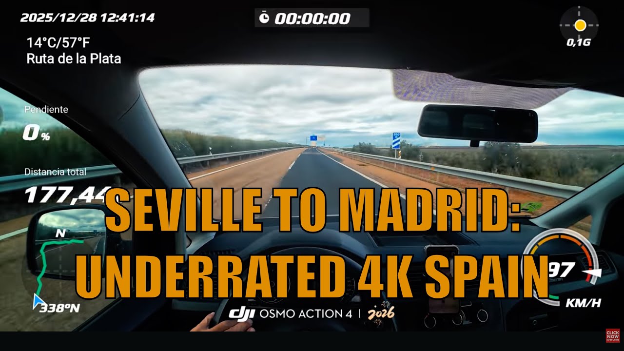 🚗📹  Seville to Madrid via Ruta de la Plata: Epic 4K Scenic Drive Through Spain's Hidden Gems