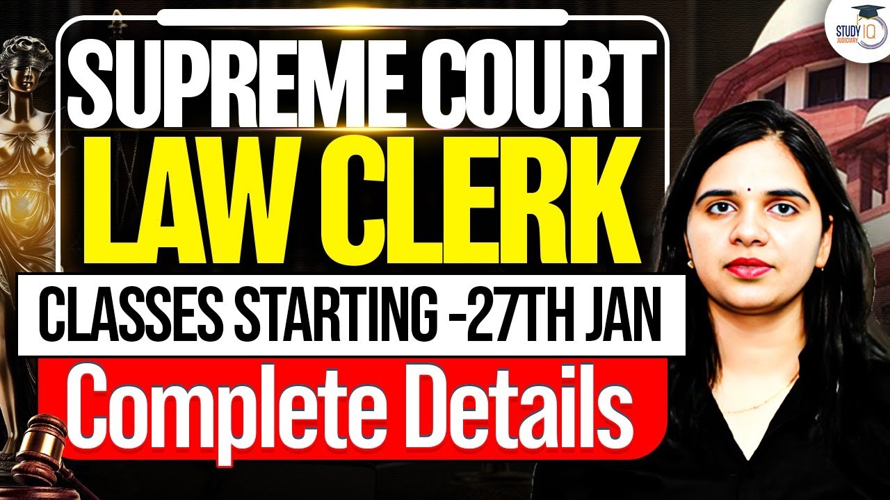 Supreme Court Law clerk Crash course | Syllabus | Eligibility and exam date of SC law clerk