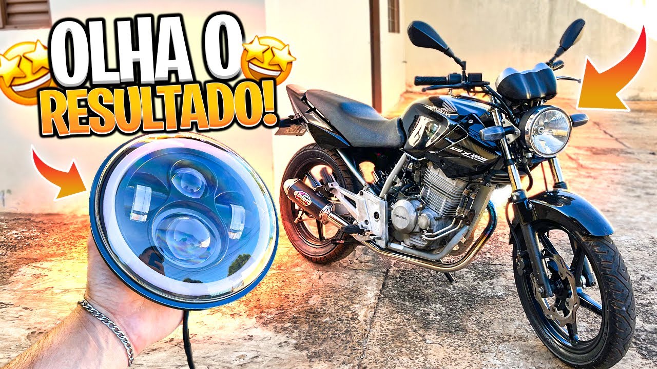 COMO INSTALAR FAROL DE LED COM PROJETOR NA TWISTER 2008!