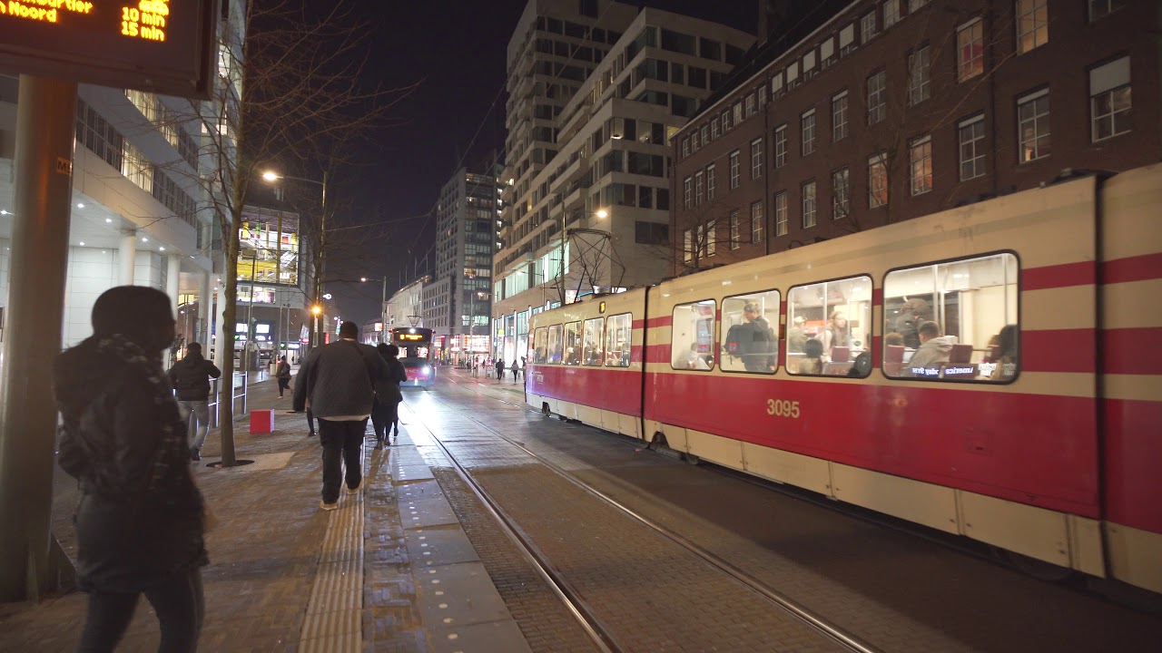 Netherlands, Den Haag, tram ride from Bierkade to Kalvermarkt-Stadhuis