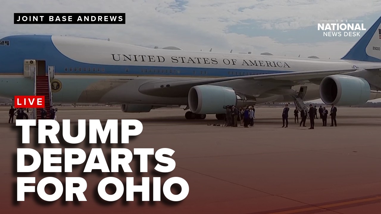 President Donald Trump departs Joint Base Andrews for Cincinnati, OH