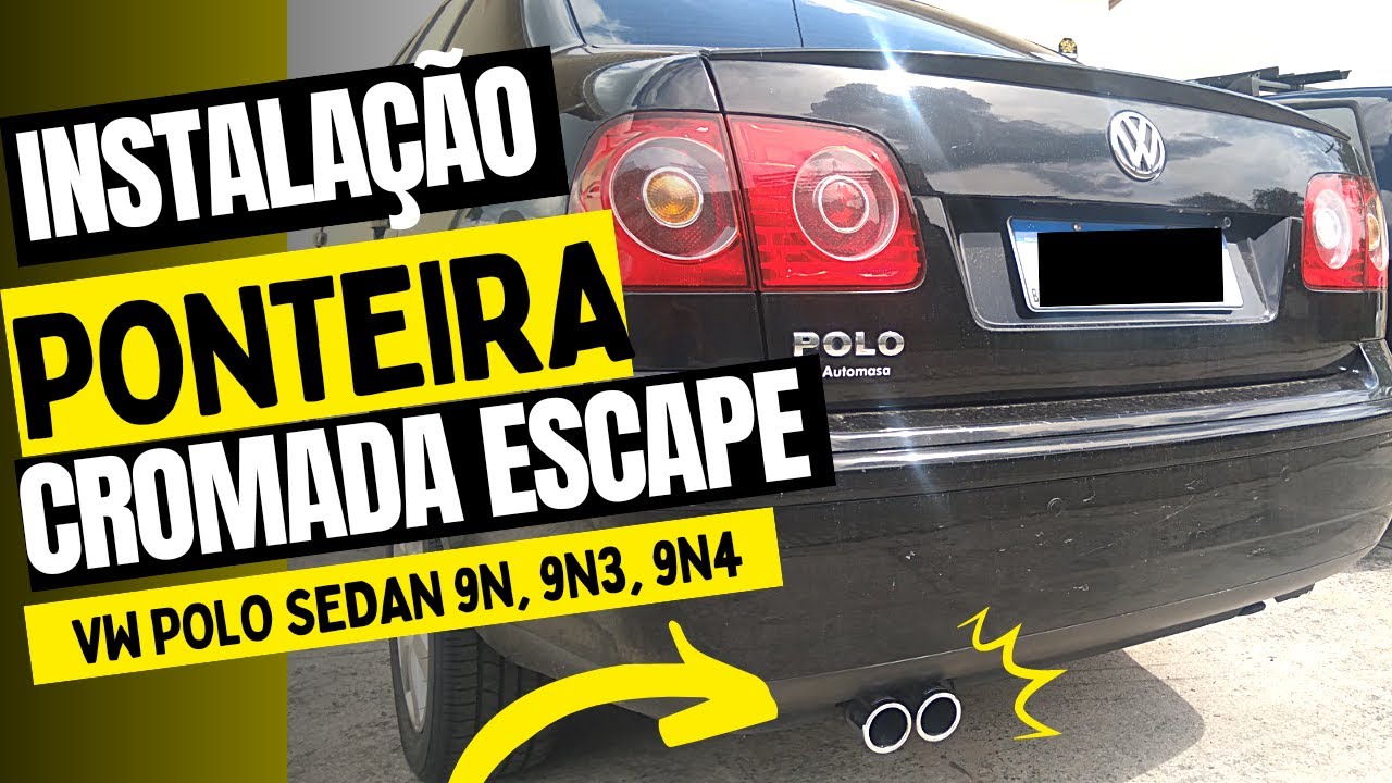 PONTEIRA DUPLA ESCAPE CROMADA POLO SEDAN | Veja como foi a instalação ficou top demais!