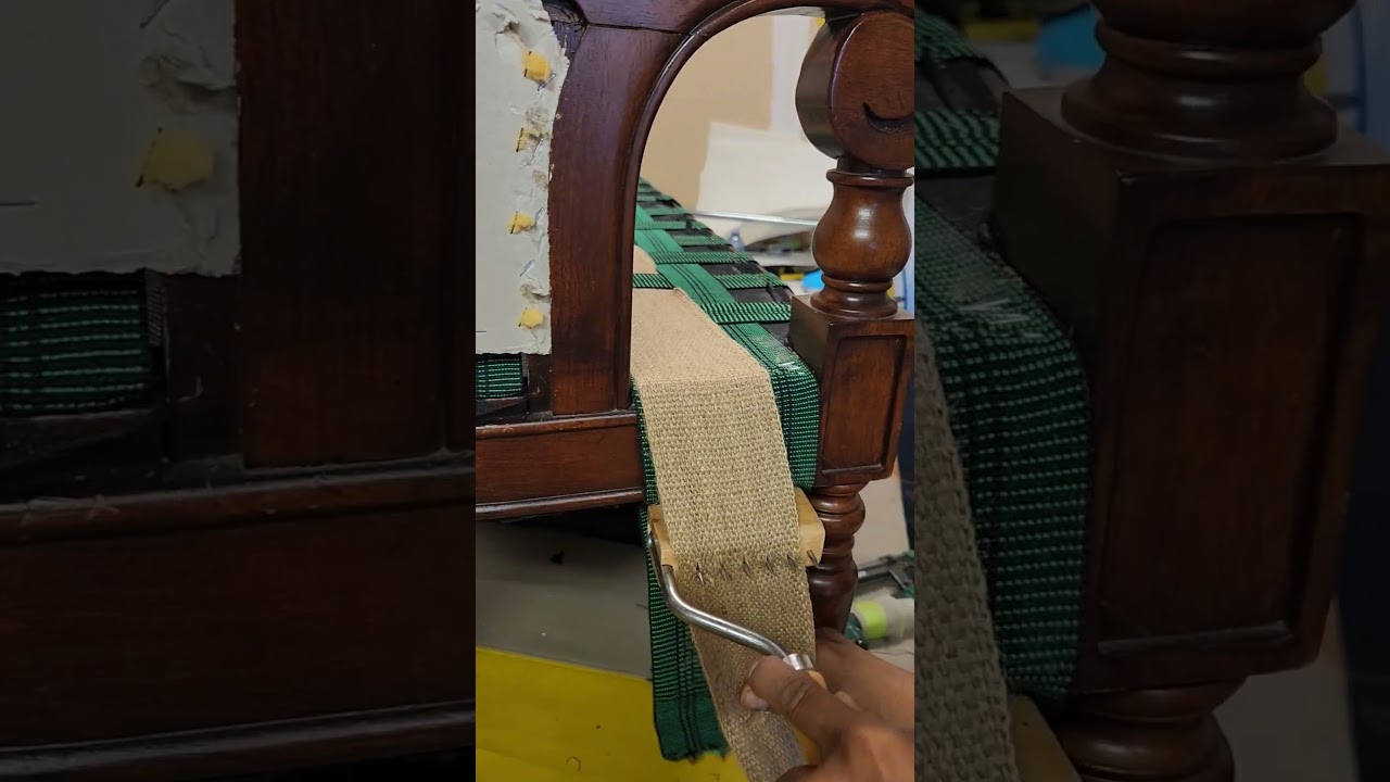 how to strap a chair with jute and elastic webbing #chair #upholstery #cushions furniture $boots