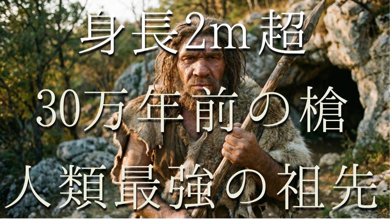 【ホモ・ハイデルベルゲンシス】なぜネアンデルタール人とホモ・サピエンス両方の祖先なのか？身長2m・脳1400cc・投擲槍を使う驚異の祖先