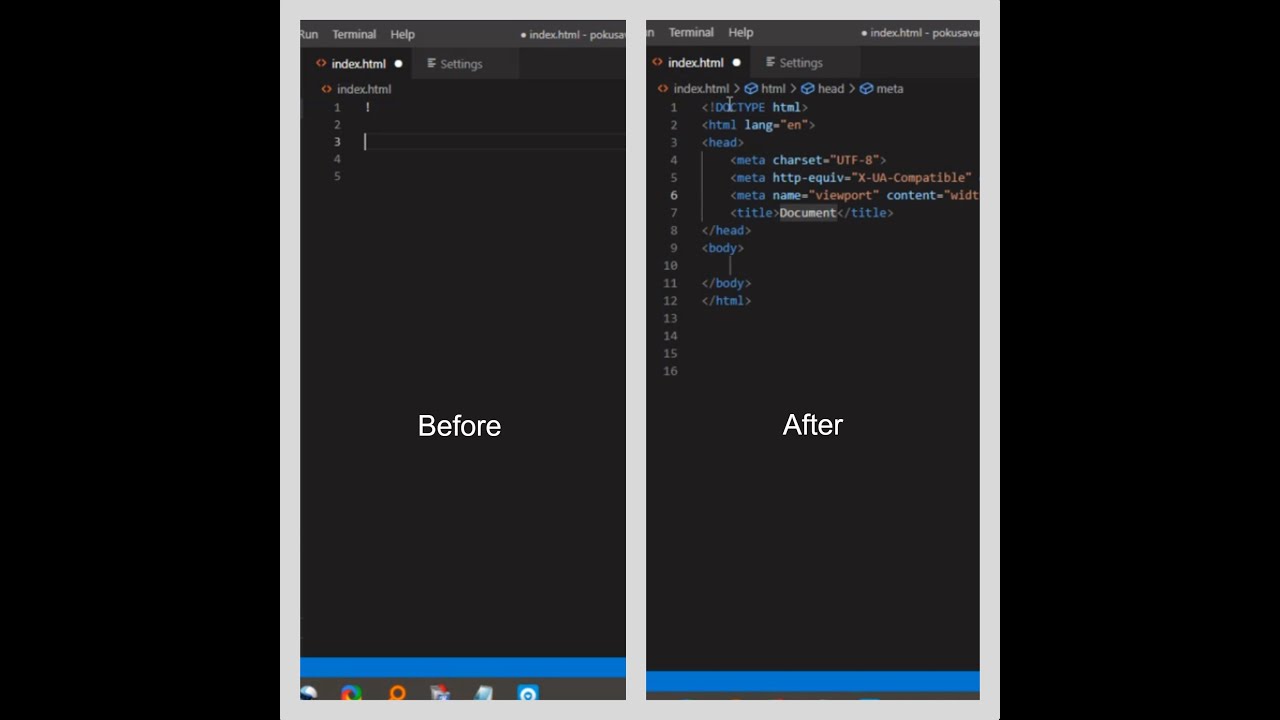 Emmet HTML not working -  ! + ENTER not working - Visual Studio Code