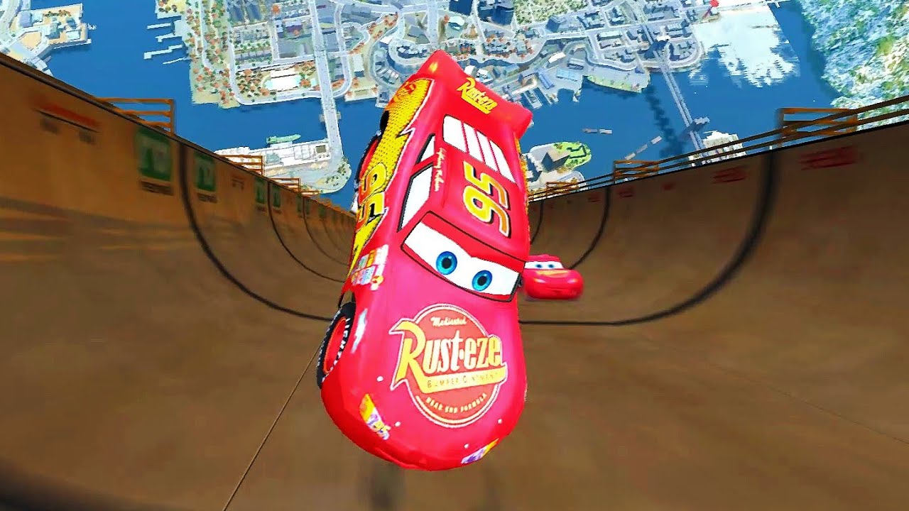 Lightning McQueen City Sky-High Jumps Crash Testing Ep. 1 - GTA IV McQueen Crashes