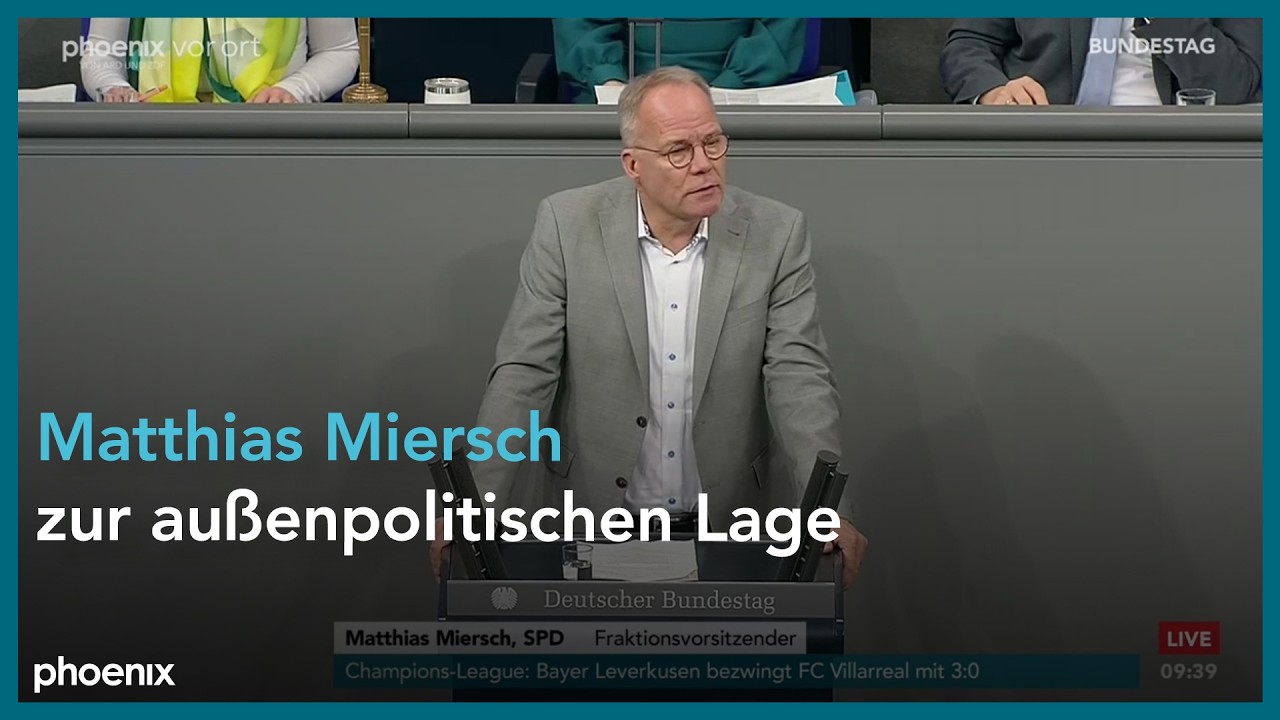 Matthias Miersch zur Regierungserklärung von Friedrich Merz zur außenpolitischen Lage am 29.01.26