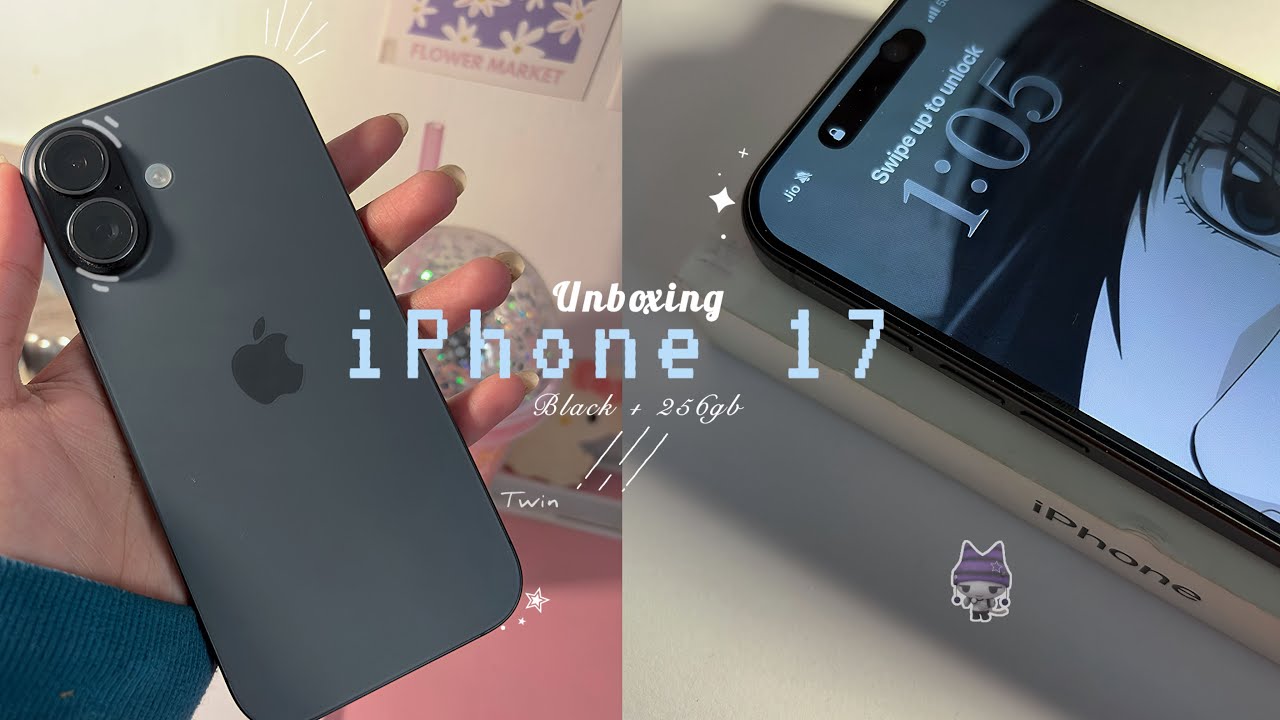 IPHONE 17 Black  𝒜ℯ𝓈𝓉𝒽ℯ𝓉𝒾𝒸 𝓊𝓃𝒷ℴ𝓍𝒾𝓃𝑔 🤍| 256gb | new case’s & more 