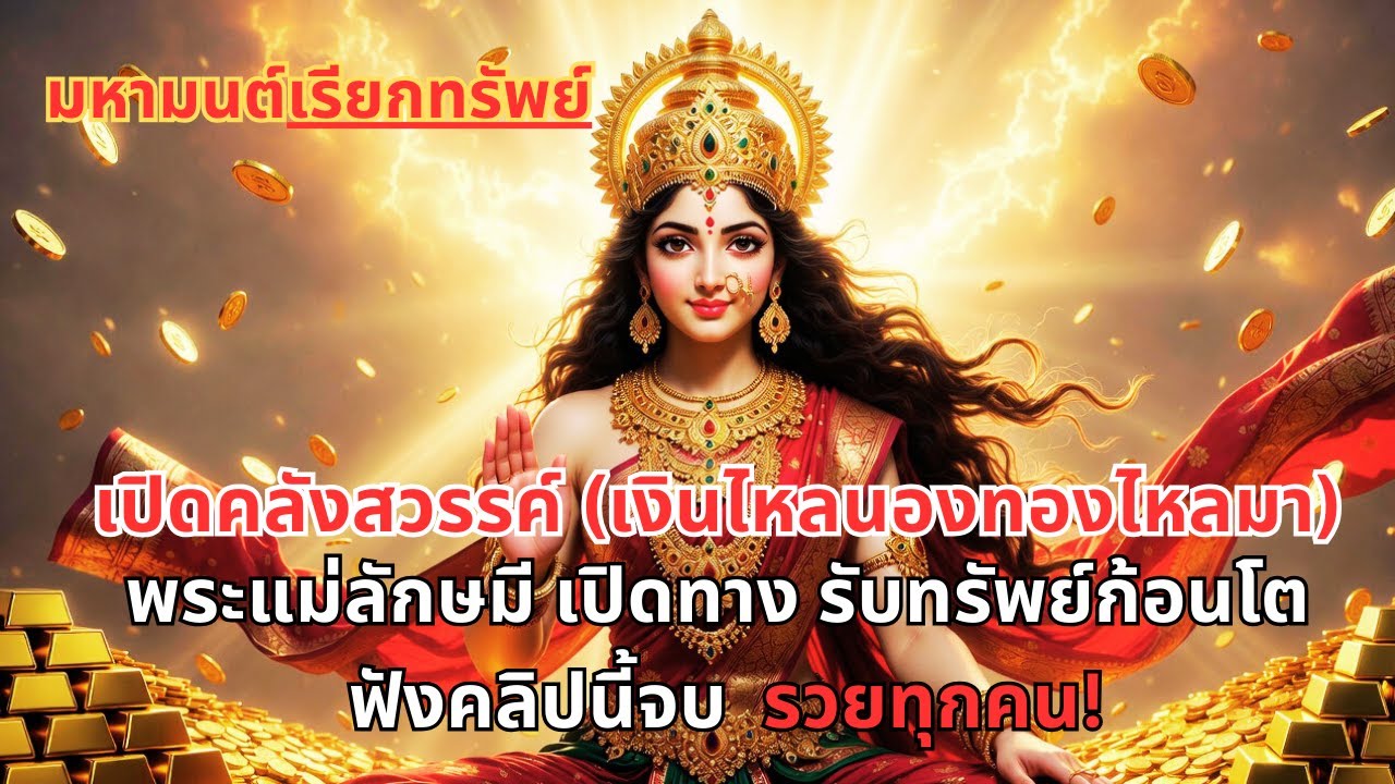 เปิดคลังสวรรค์! (เงินไหลนองทองไหลมา) พระแม่ลักษมีให้โชค 💰 1Hour.  | Lakshmi Mantra Wealth | ॐ श्रीं