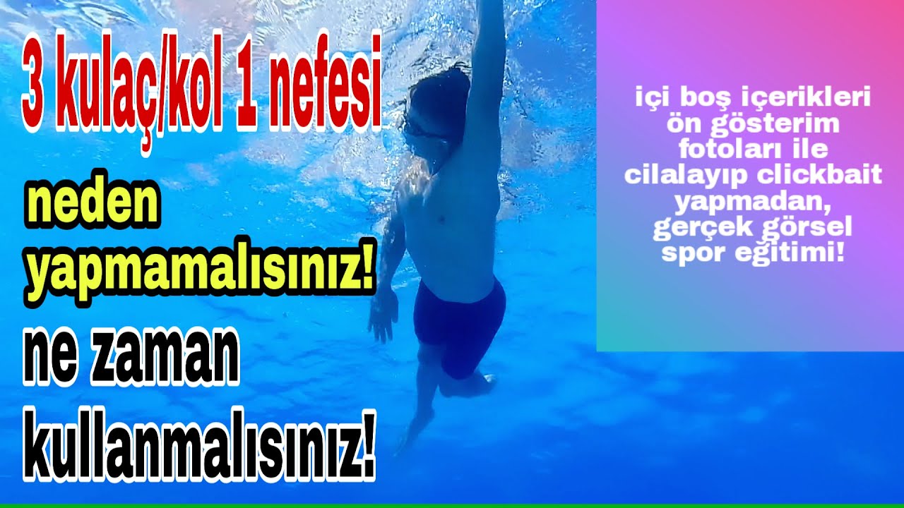 Serbest stil yüzme nefes ritim varyasyonları, 3 kulaç/kol 1 nefes nasıl yüzülür