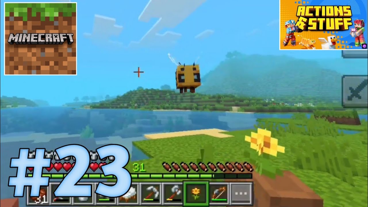Minecraft Mobile Survival #23 – Bee🐝 Is Bigger Than Cat🐱