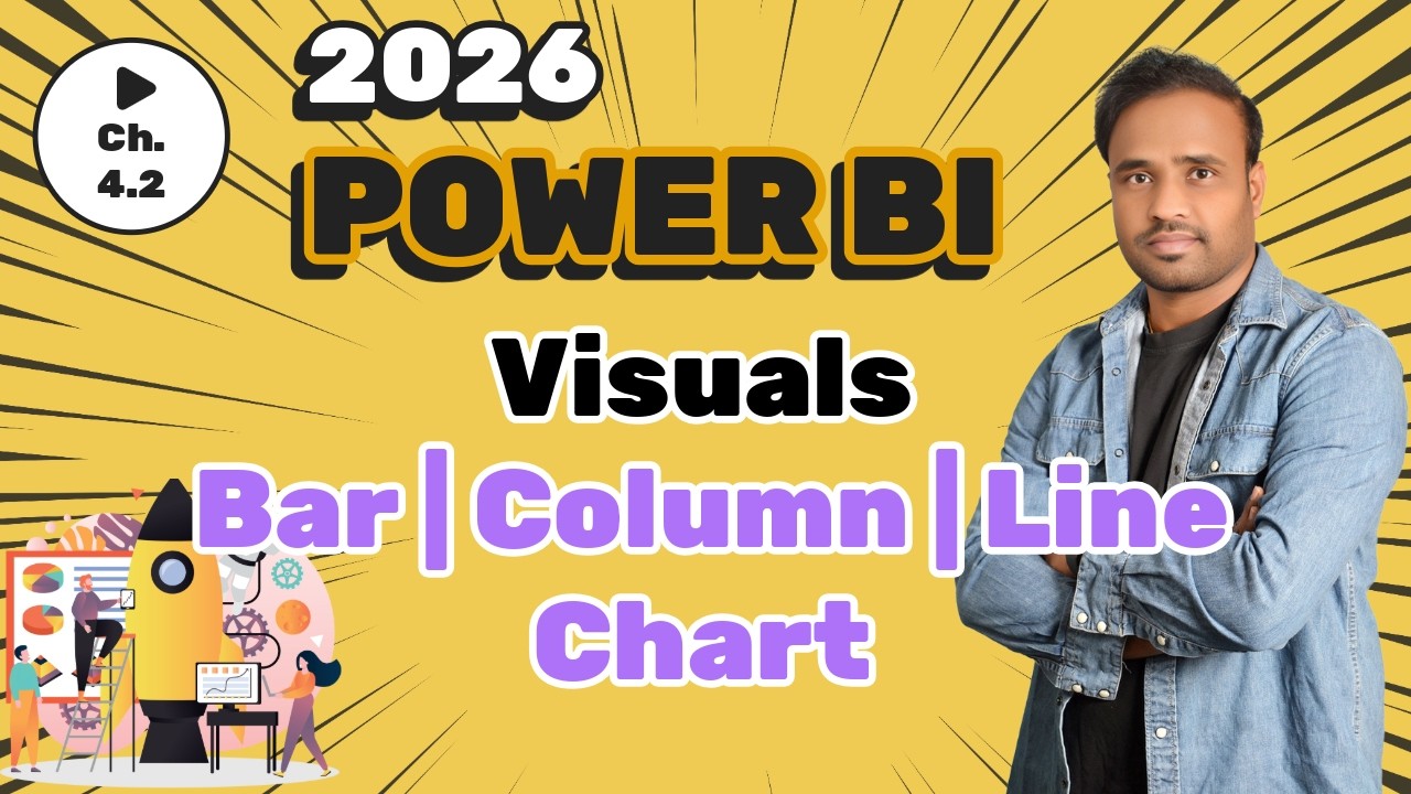Визуализация в Power BI — столбчатая диаграмма | линейная диаграмма | полный курс Power BI 2026 —...