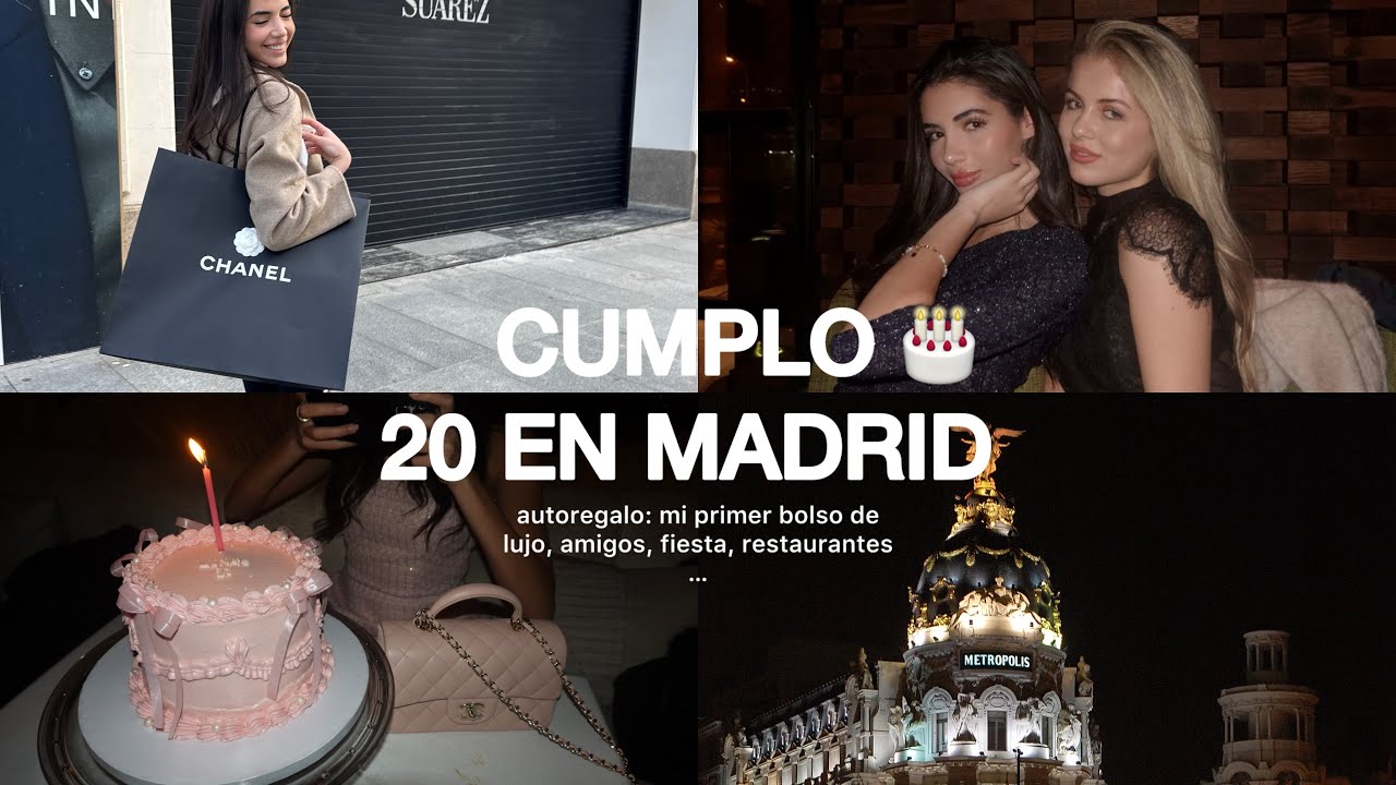 Cumplo 20 en Madrid🎂| Mi primer bolso de lujo, fiesta, restaurantes…🪩🎉 (VLOG)-Luna Zave