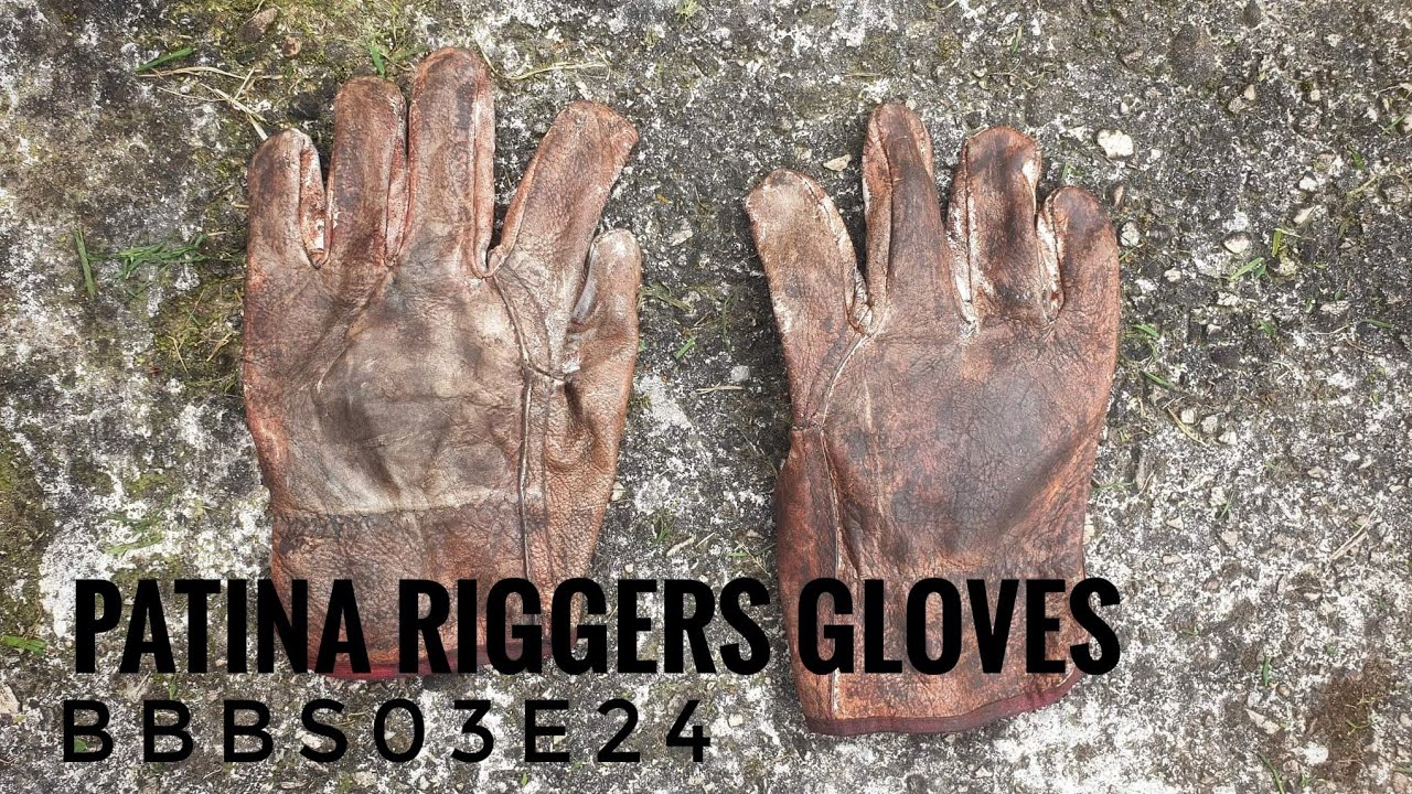 BBBs03e24 | Patina, Fauxtina or Distressed Look Applied to $11 Leather Riggers Gloves | Virago XV750