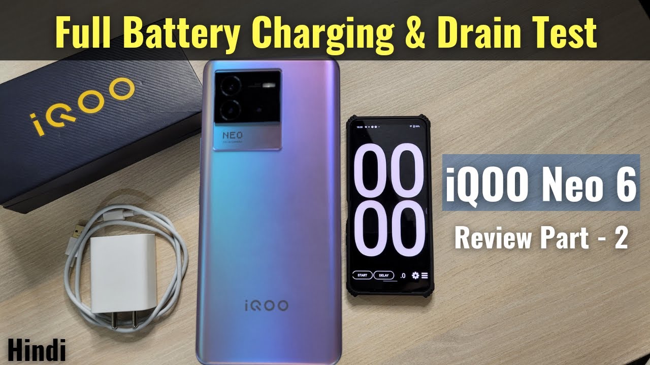 iQOO Neo 6 - Battery Charging & Drain Test | Review Part - 2 | Benchmark, BGMI Gaming Test