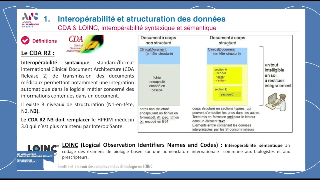 Webinaire ANS | Emettre et recevoir des comptes rendus de biologie en LOINC - 25 mars 2021