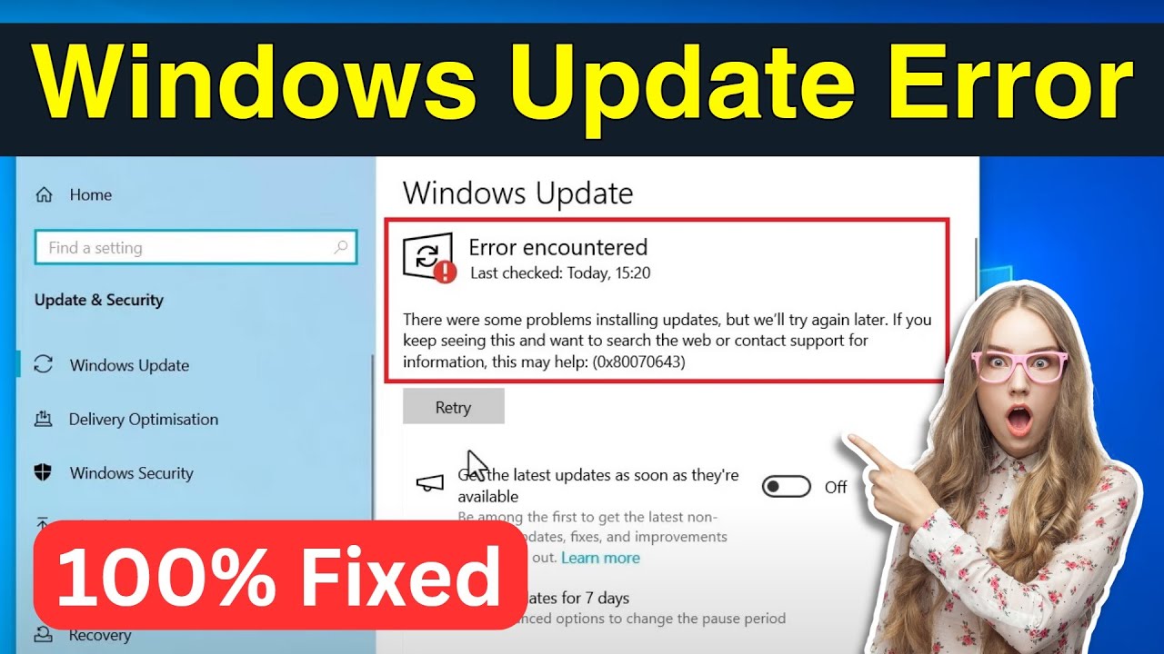 Error Encountered Windows Update 0x80070643 Windows 10/11 | Fix Windows Update Error (Updated)