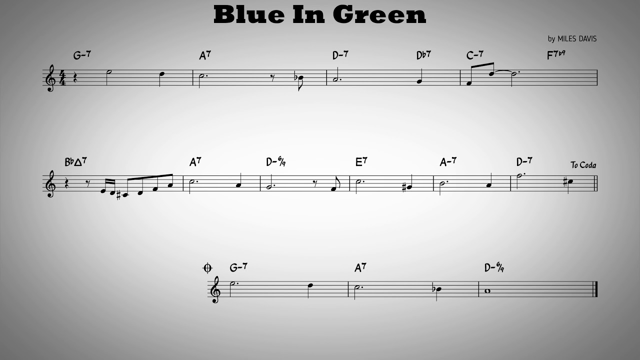 Blue In Green - Play along - C instruments