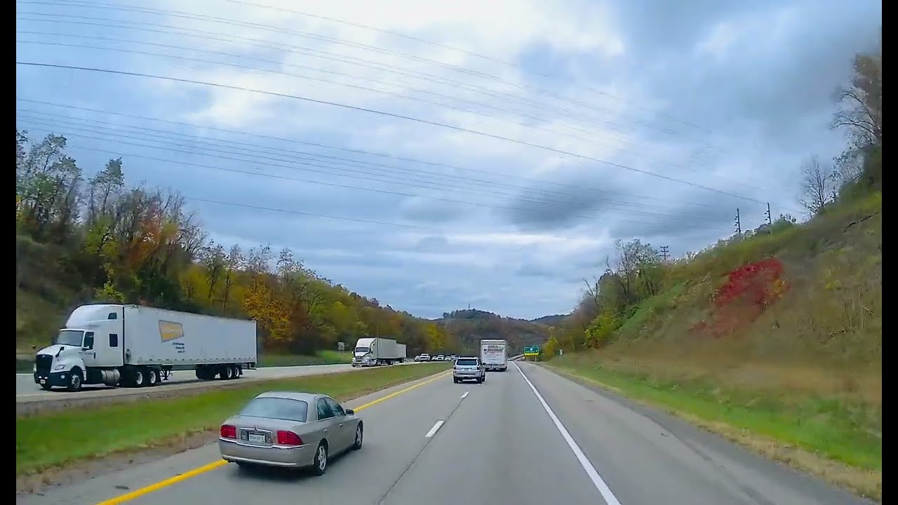Driving on I-68 West Virginia, passing through CHEAT LAKE