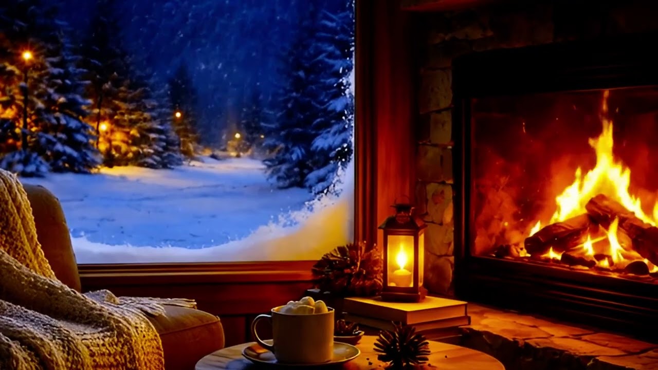 Relaxing Snowfall & Campfire 🔥❄️ | Perfect Winter Ambience for Deep Sleep (FHD)
