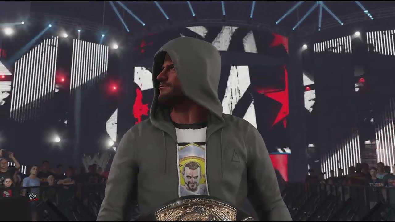 WWE RICOSTRUZIONE ROYAL RUMBLE 2013 CM PUNK VS THE ROCK WWE CHAMPION
