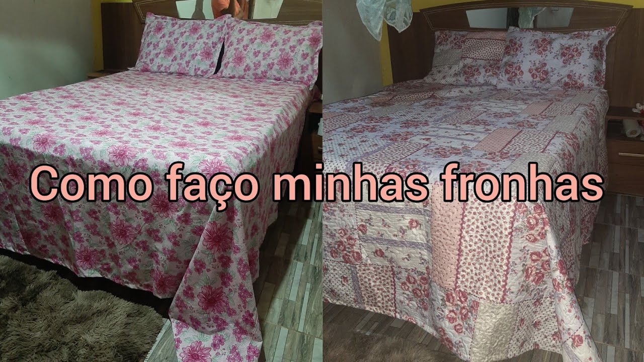 forro de cama casal (com medidas de quanto comprar em tecidos) #ateliêsonhoseretalhos #façavocêmesmo