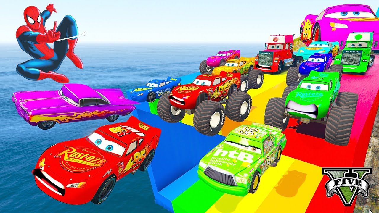 GTAV SPIDER-MAN 2, FIVE NIGHTS AT FREDDY'S, THE AMAZING DIGITAL CIRCUS Join in Epic New Stunt Racing