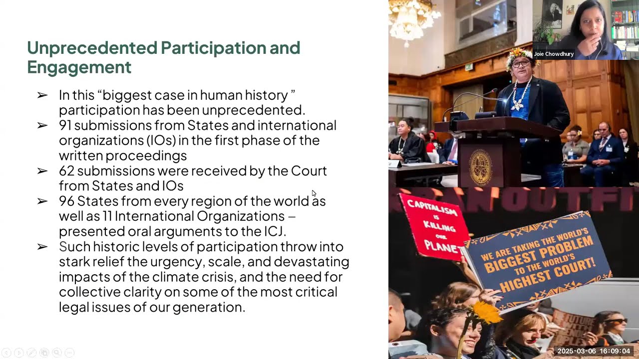 Webinar - The Climate Crisis before the Bench: Unpacking the ICJ AO Proceedings & the Future of ...