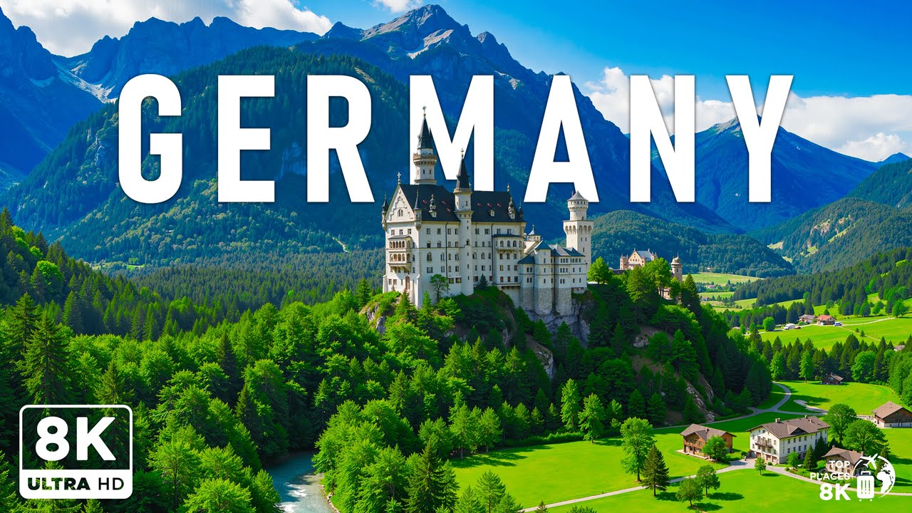 Германия, весна, 8K 🇩🇪 | Пышные зеленые пейзажи, сказочные деревни и альпийская природа